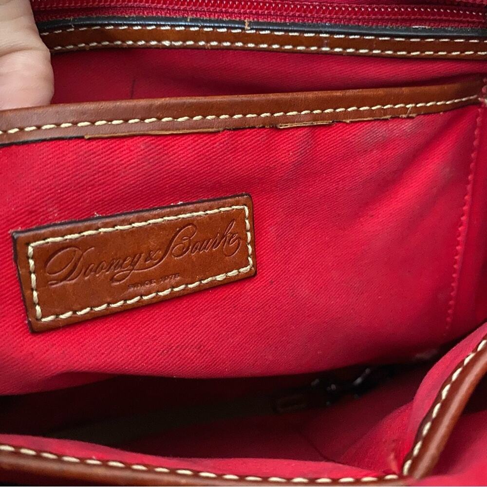 Dooney & Bourke Brown Gray Leather Lizard Embossed Tote Bag Purse - Picture 8 of 10